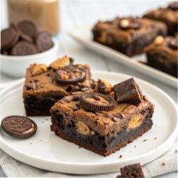 Dirty Brownies — Peanut Butter Cup Oreo Brownies Recipe