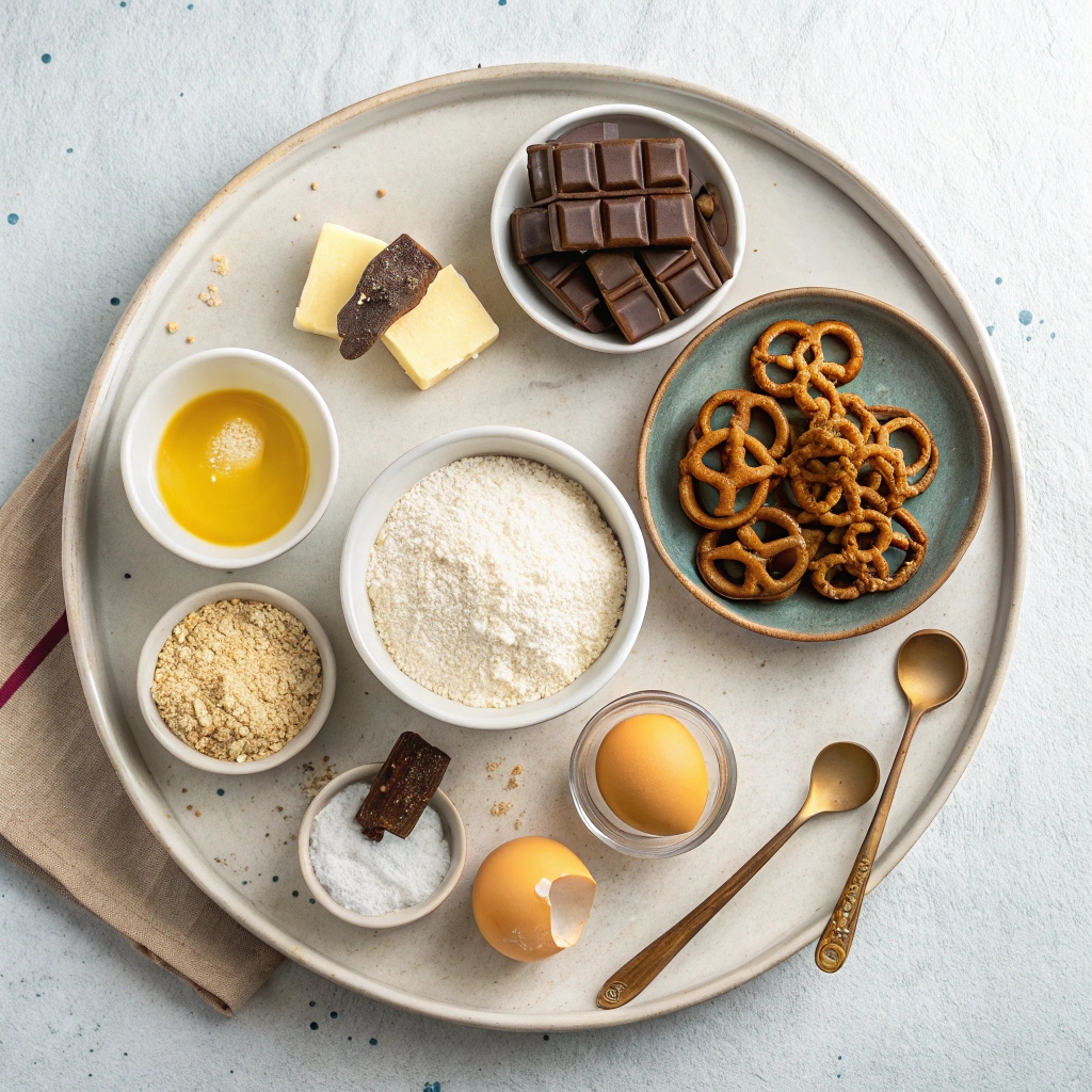 Caramel Pretzel Chocolate Chunk Cookies Recipe Ingredients