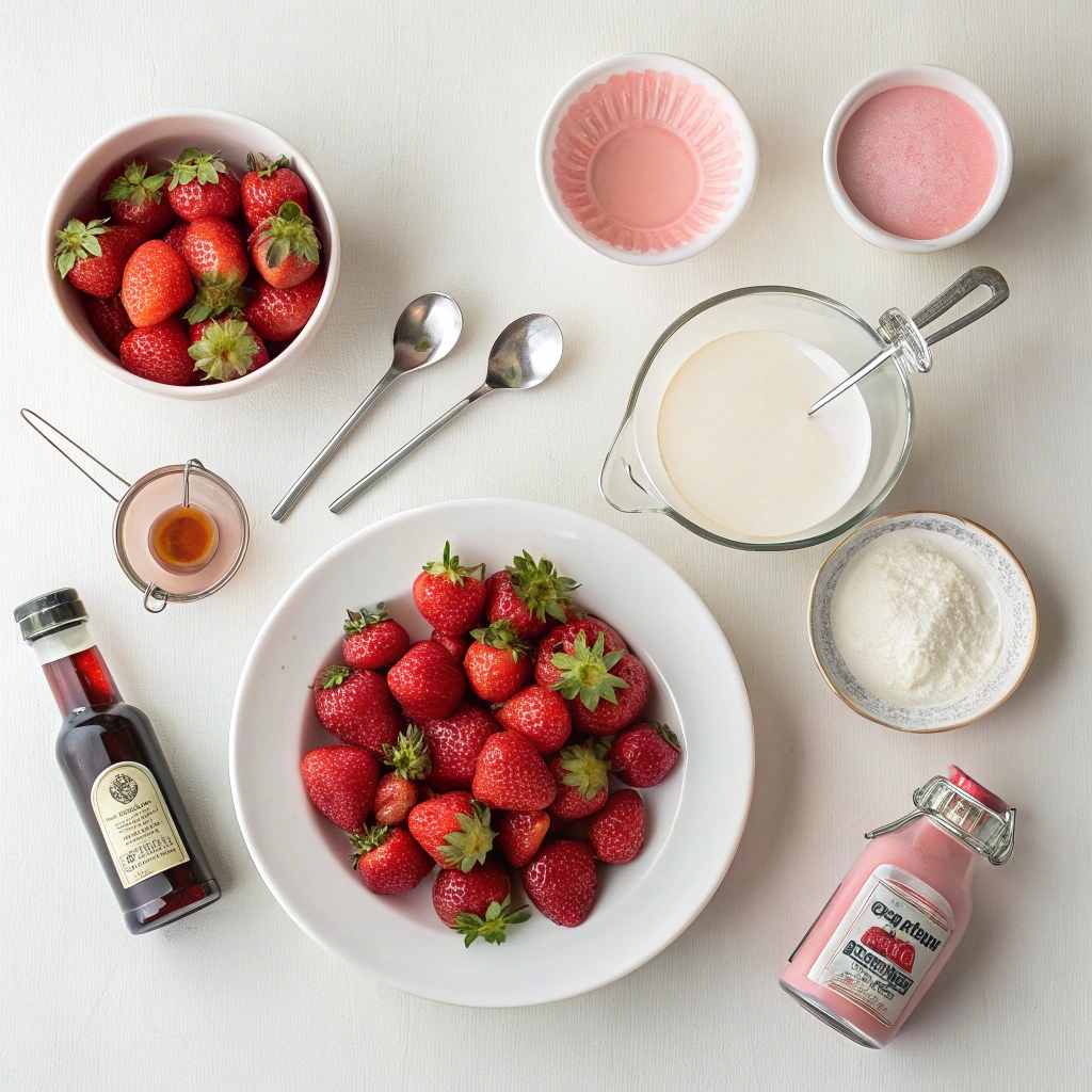 Strawberry Rose Ice Cream Recipe Ingredients