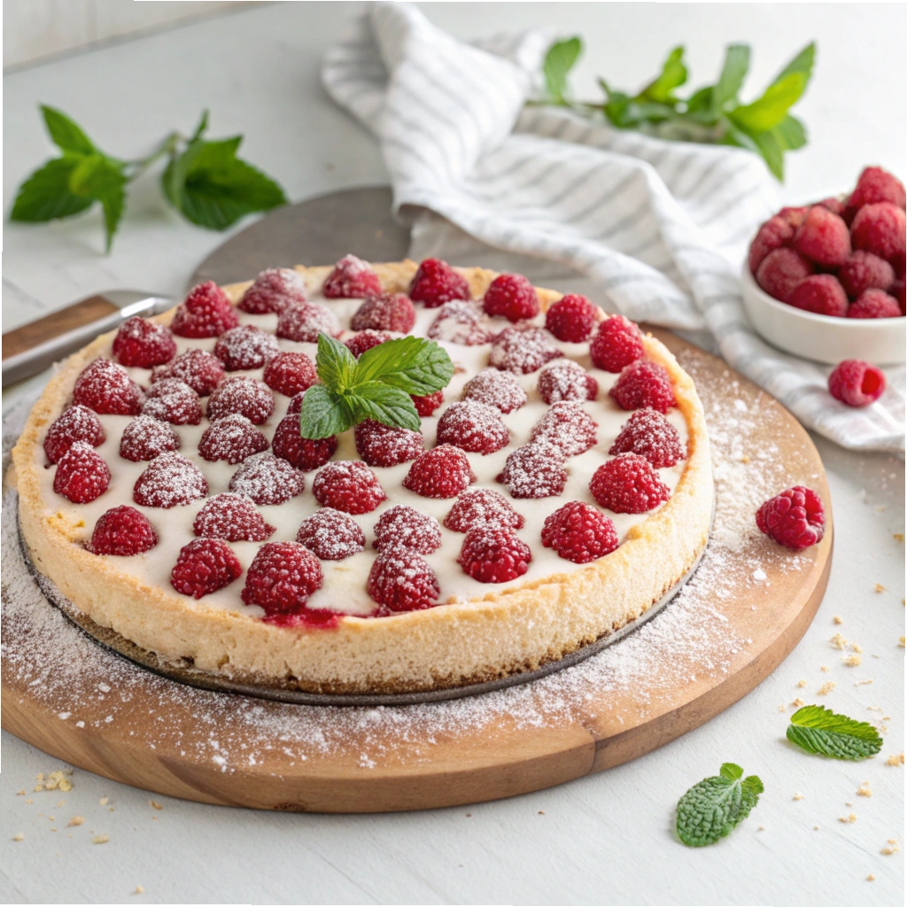 Raspberry Cheesecake Dessert Pizza Recipe