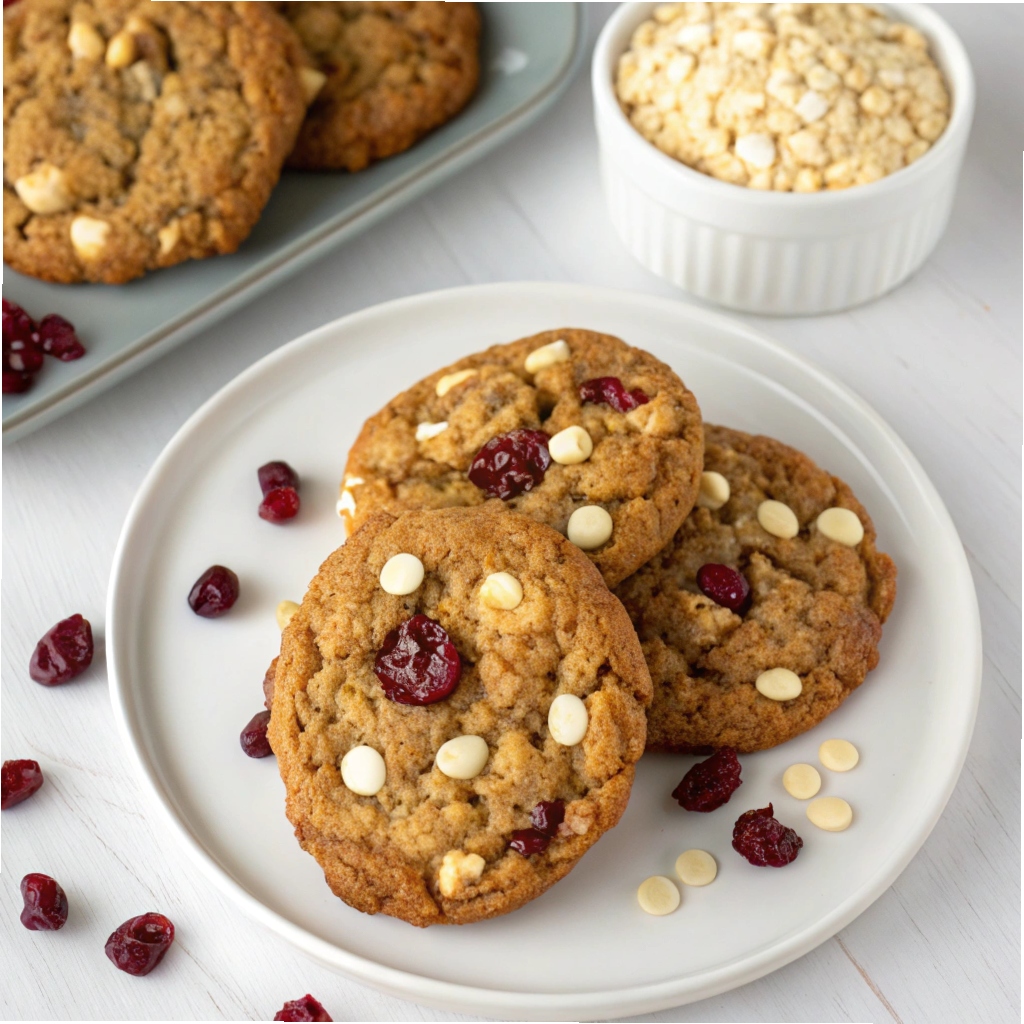 White Chocolate Cranberry Oatmeal Cookies Recipe