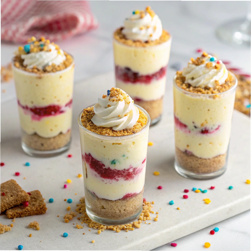 Cake Batter Cheesecake Dessert Shooters Recip