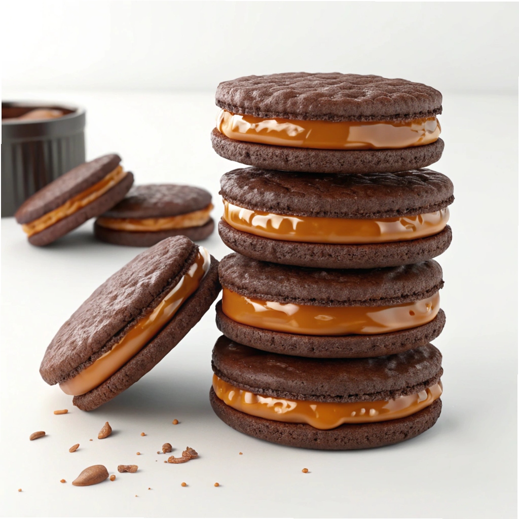 Chocolate Caramel Sandwich Cookies Recipe
