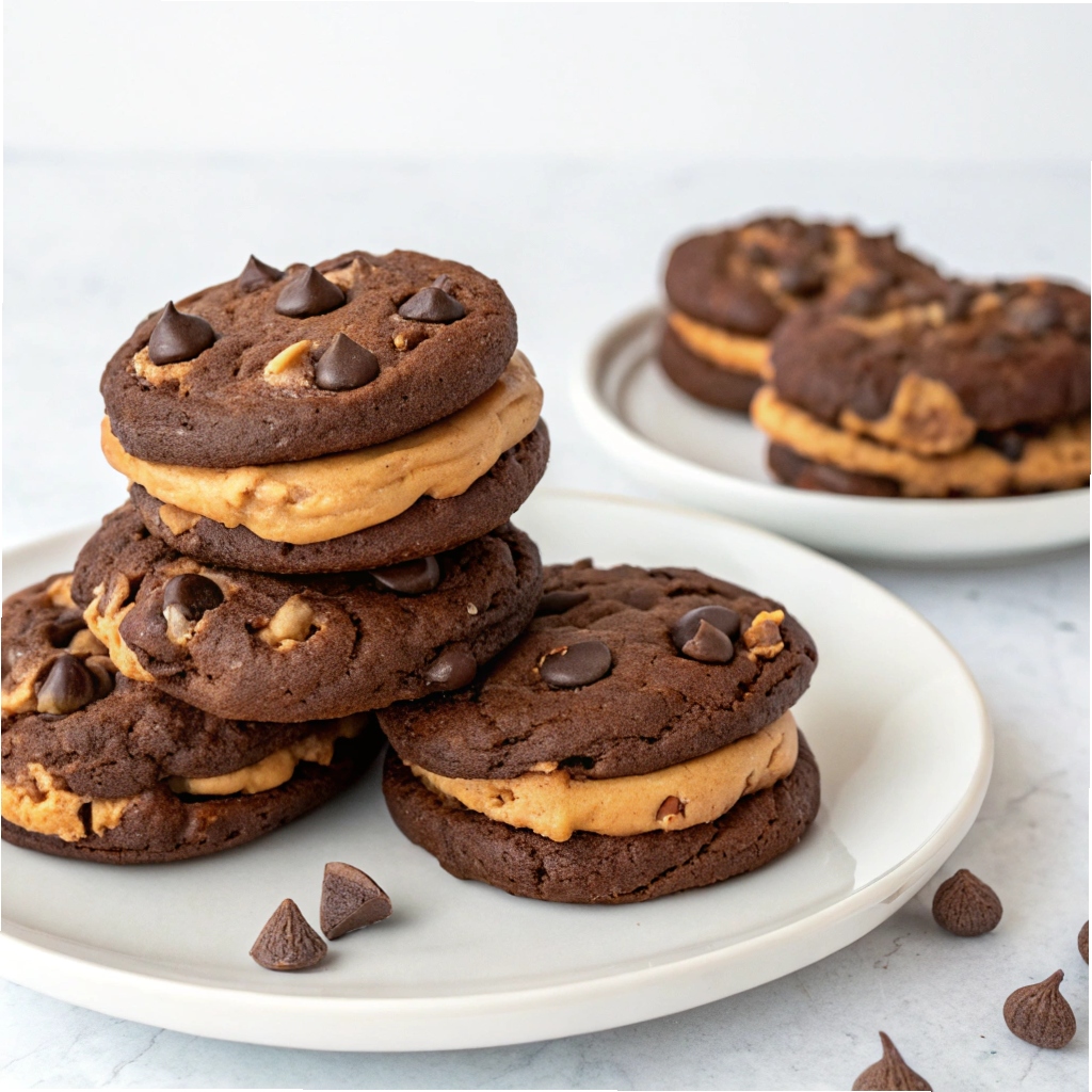Peanut Butter Stuffed Chocolate Cookies Recipe