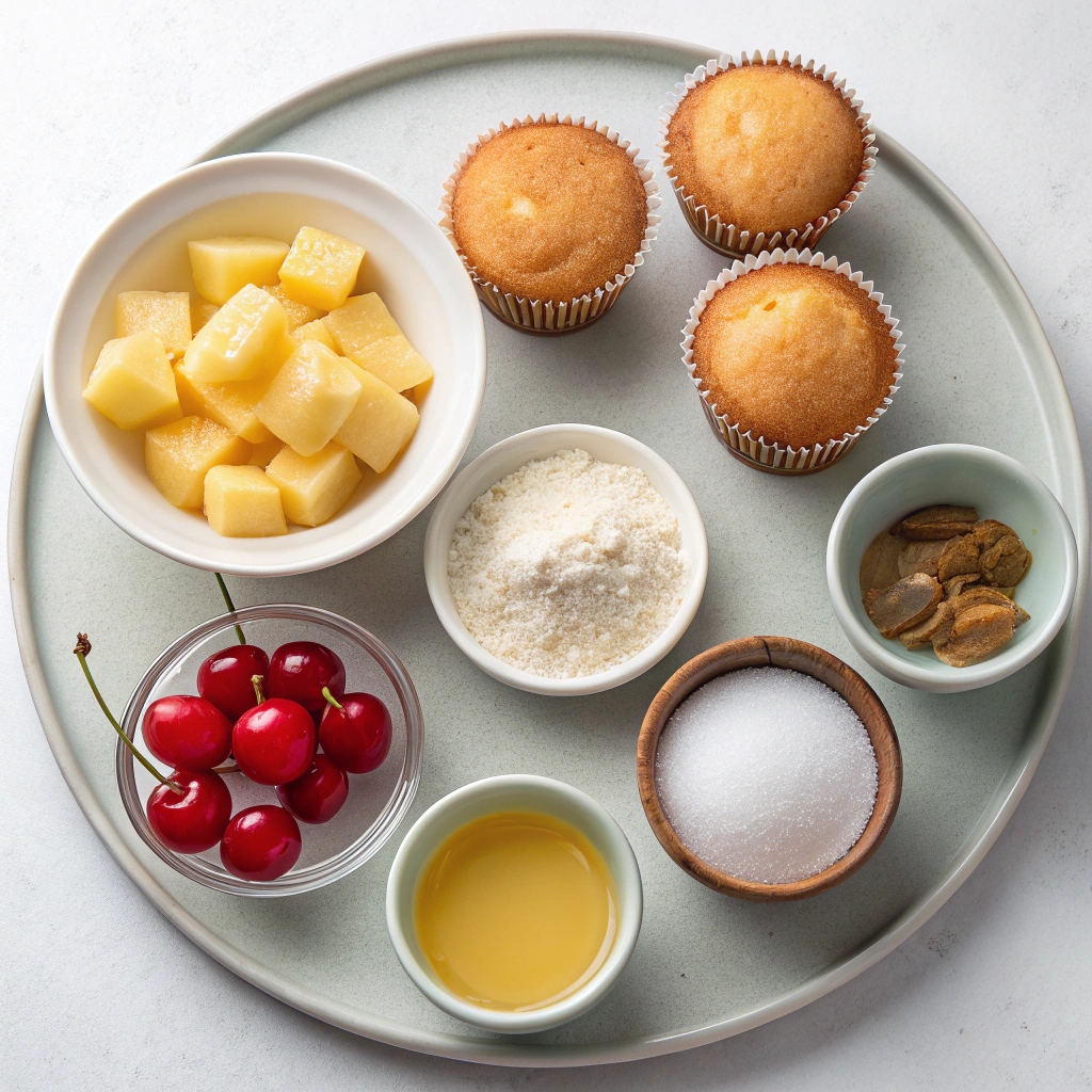 Pineapple Upside-Down Cupcakes Recipe Ingredients