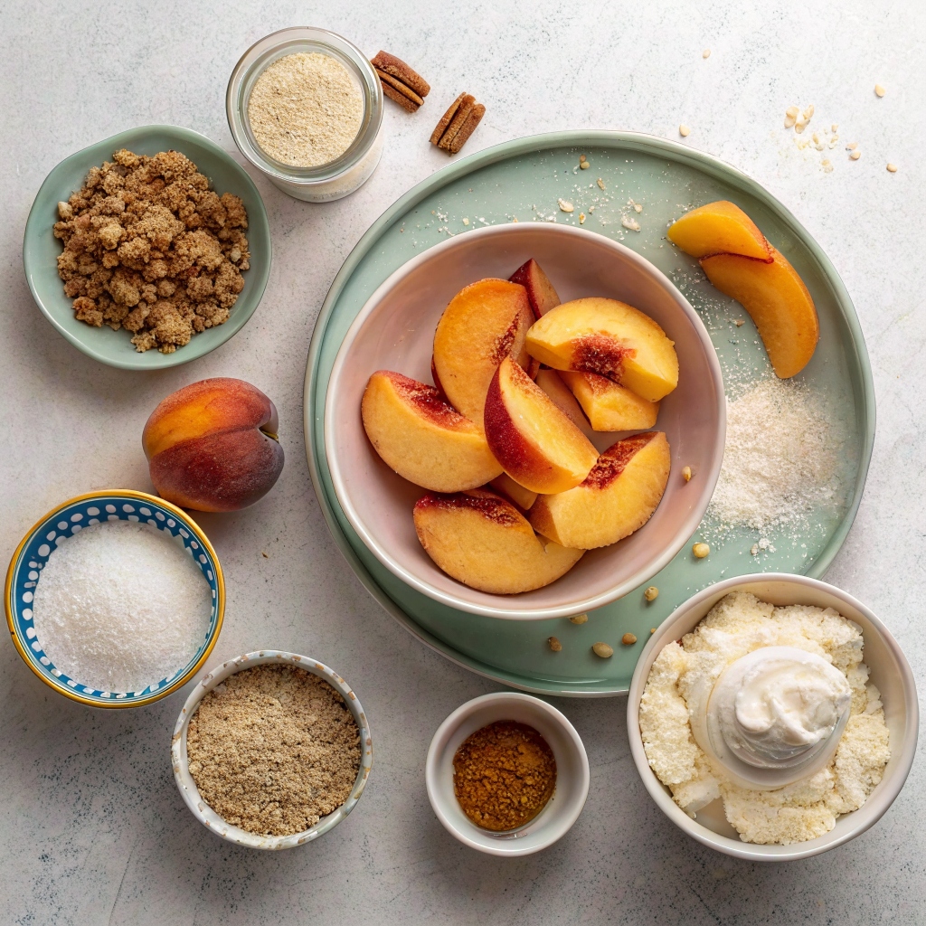 Ingredients of Peach Crisp