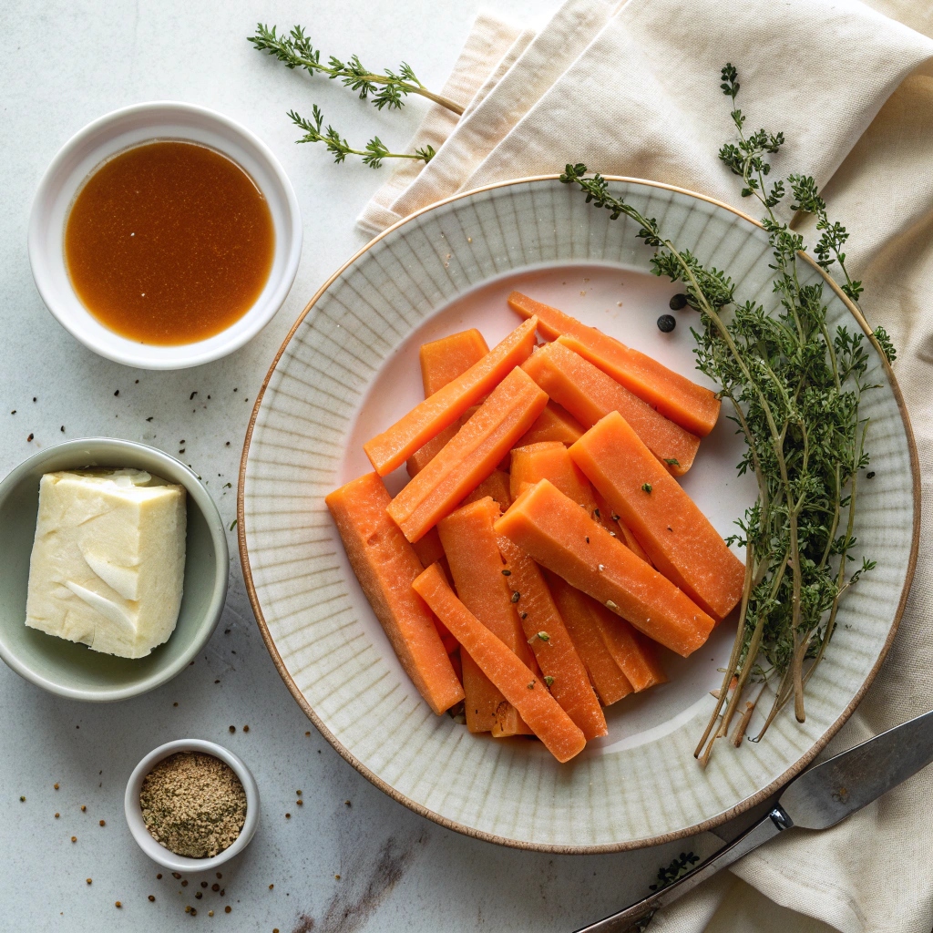 Ingredients of Maple Glazed Carrots