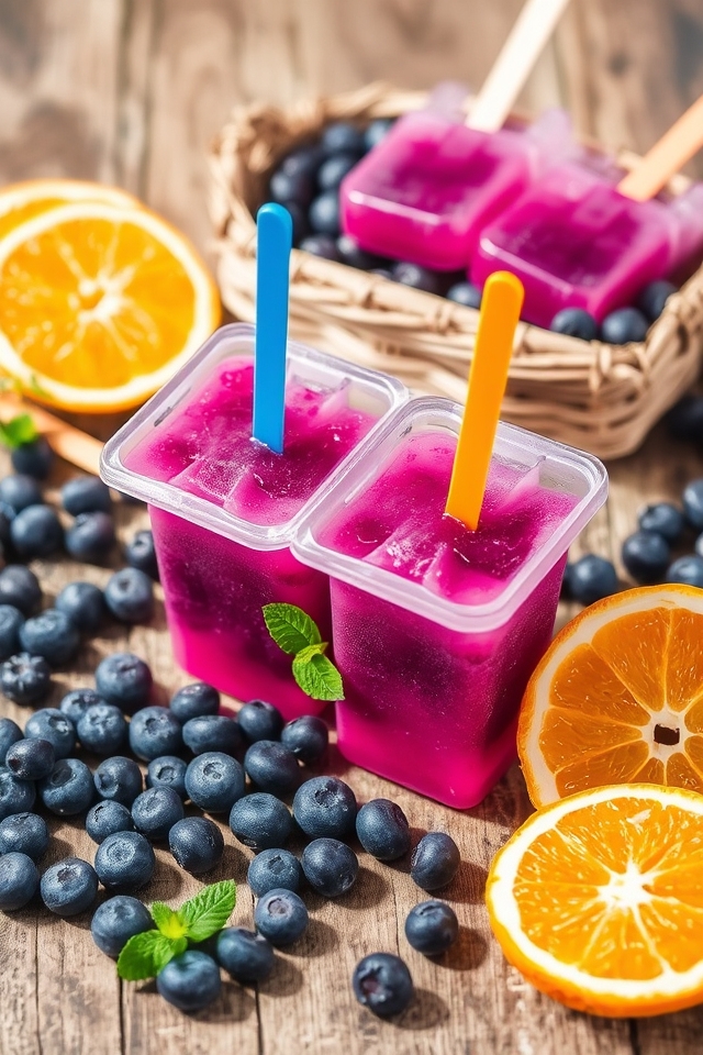 blueberry orange juice popsicles