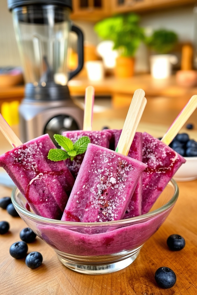 blueberry yogurt smoothie popsicles