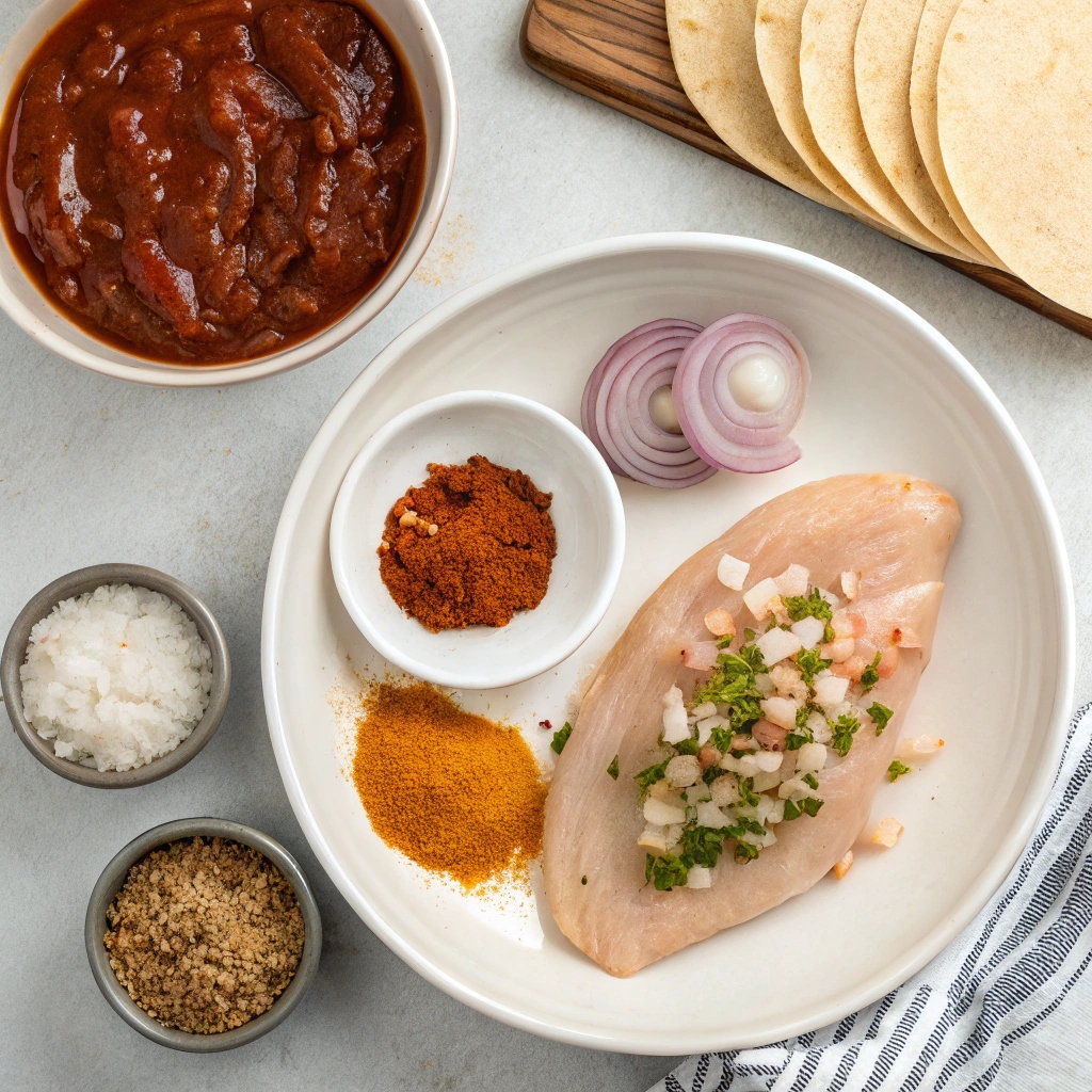 Mole BBQ Chicken Tacos Ingredients