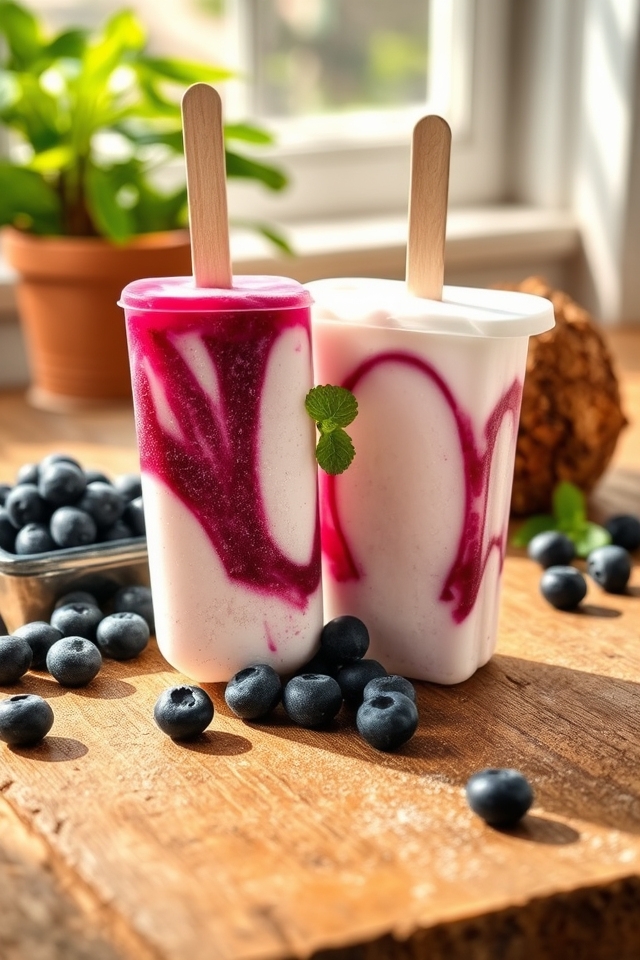 healthy blueberry coconut popsicles