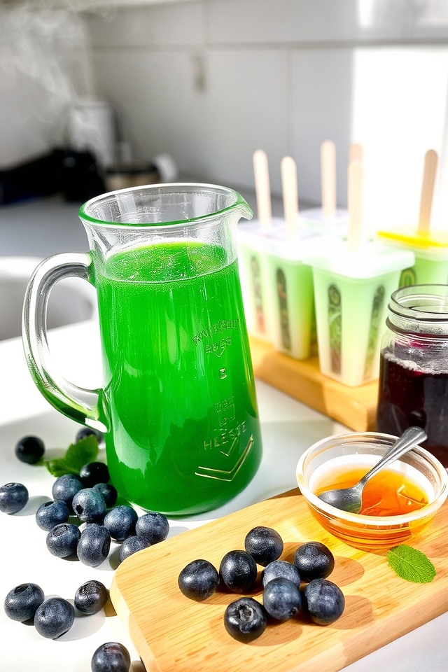 healthy blueberry tea popsicles