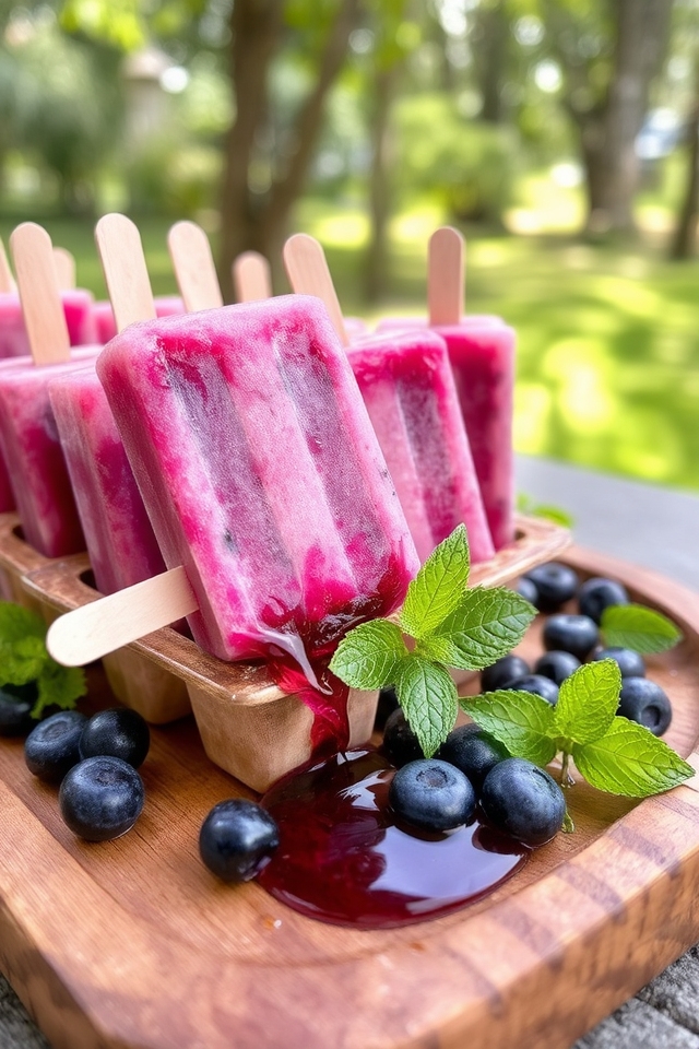 refreshing blueberry mint treats