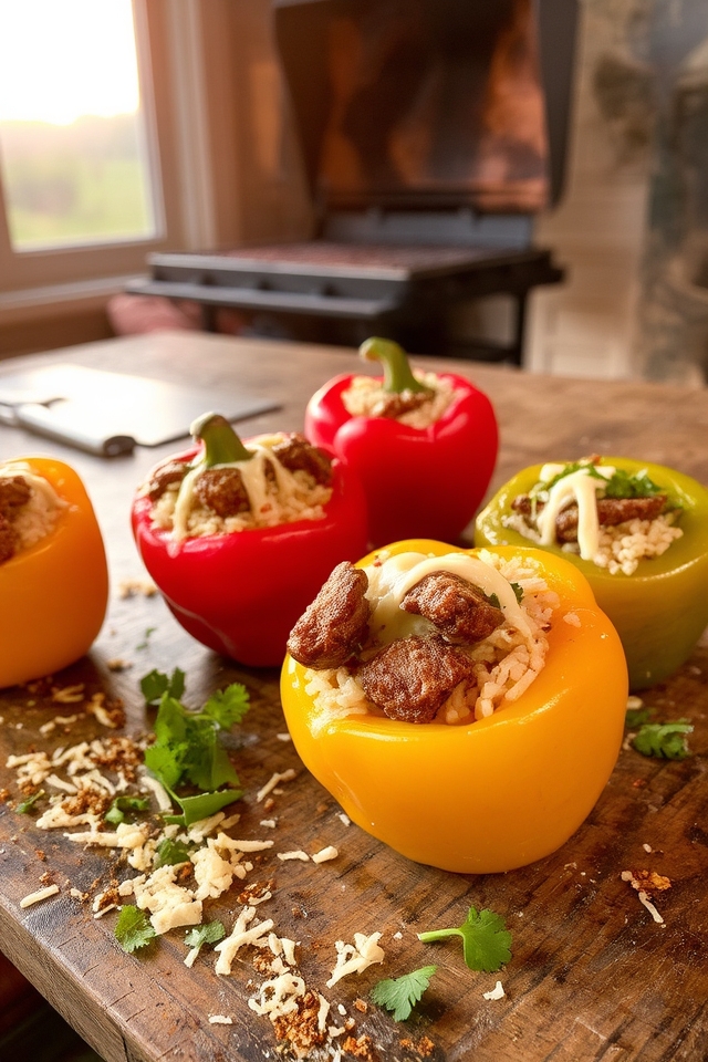 savory barbecue stuffed peppers