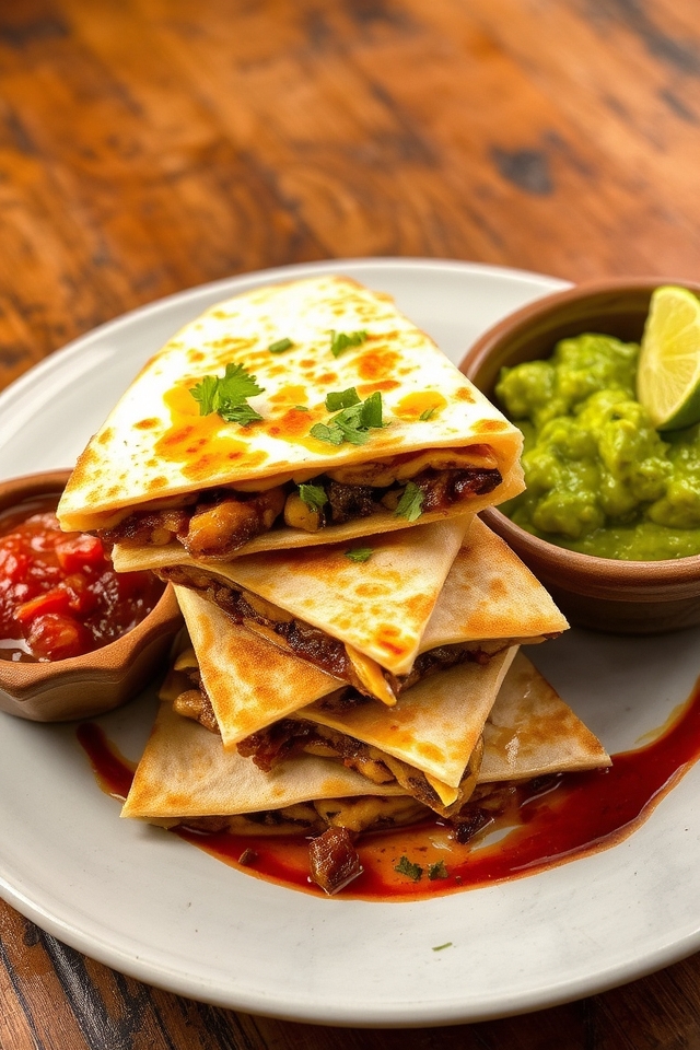 smoky brisket cheesy quesadillas