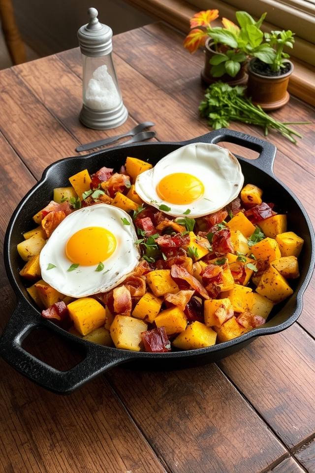 autumnal bacon squash hash