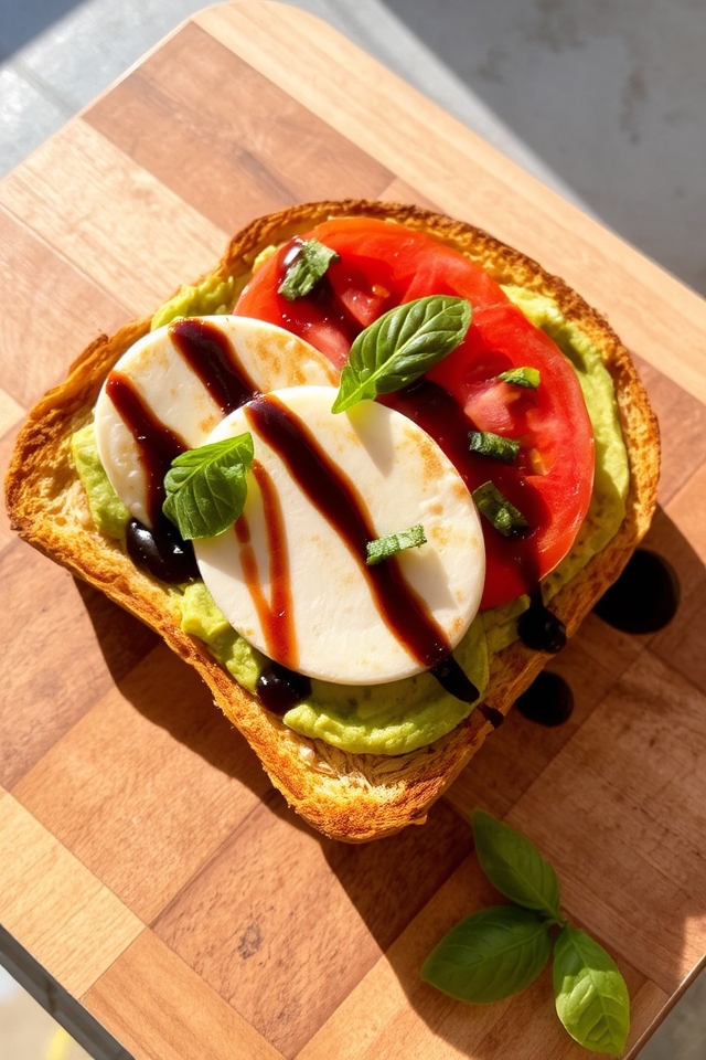 avocado caprese toast delight