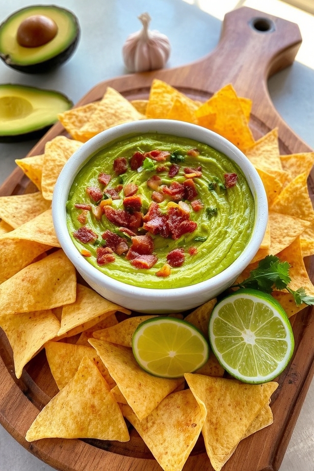 bacon infused creamy guacamole dip