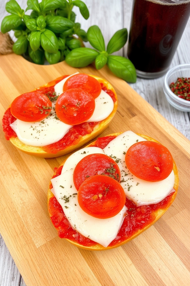 bagels topped with pizza