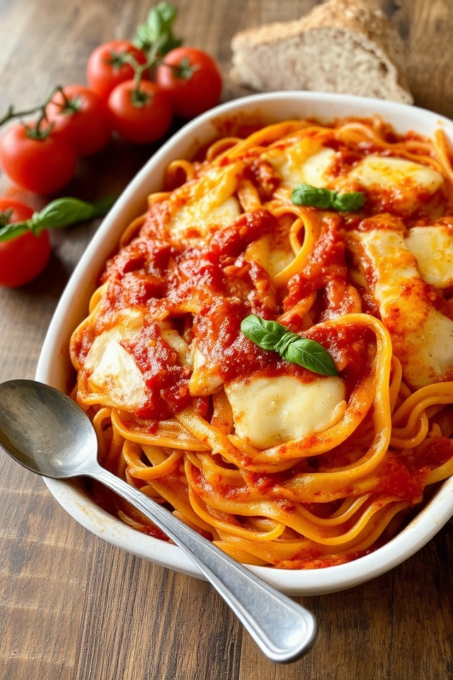 baked pasta with mozzarella