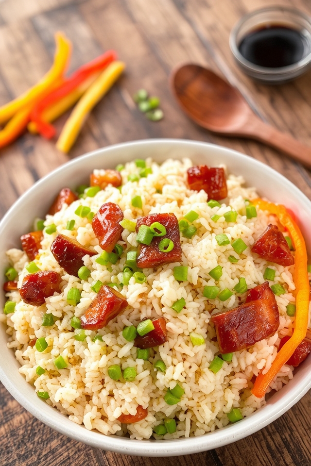 bbq chicken fried rice delight
