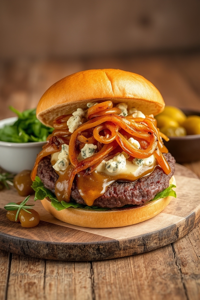 blue cheese onion burger delight