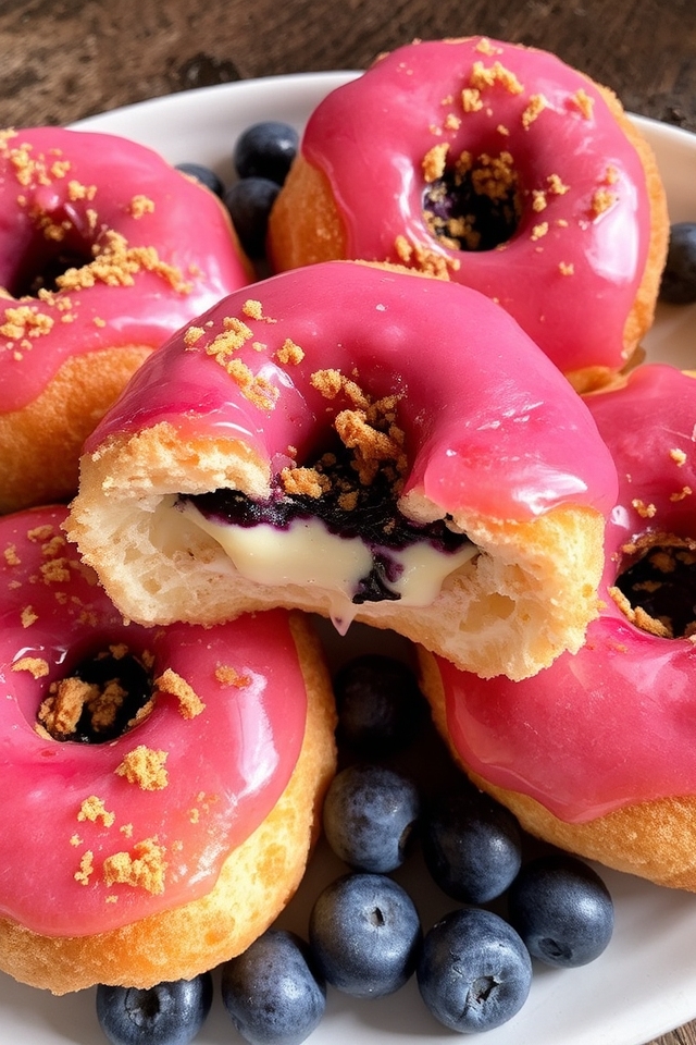 blueberry cheesecake cream donuts