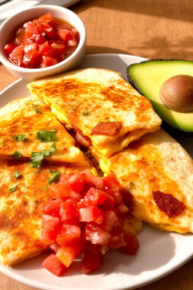 breakfast quesadilla with bacon