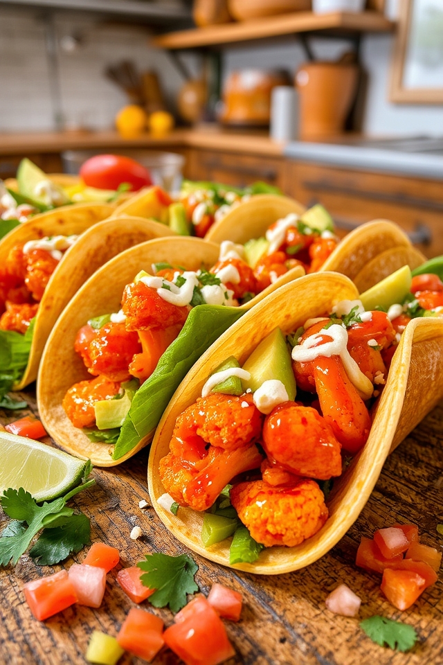 buffalo cauliflower taco delight
