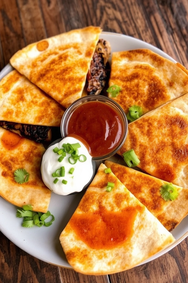 burnt ends cheesy quesadillas