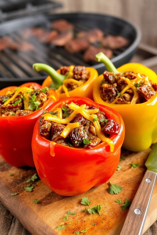 burnt ends stuffed peppers