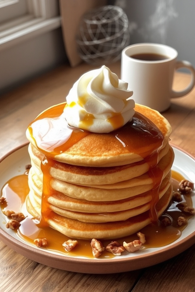 butterscotch flavored fluffy pancakes