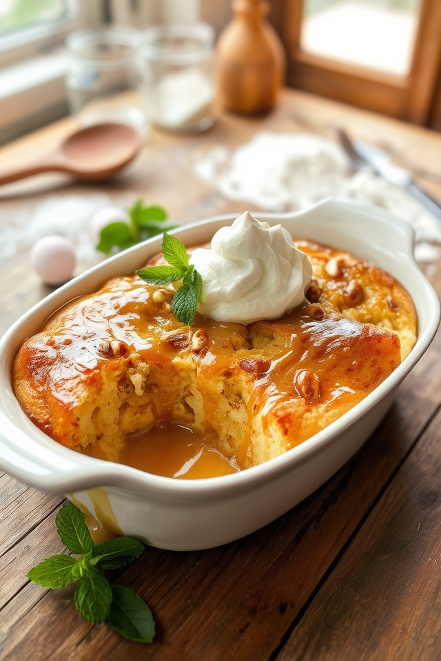 butterscotch infused bread pudding