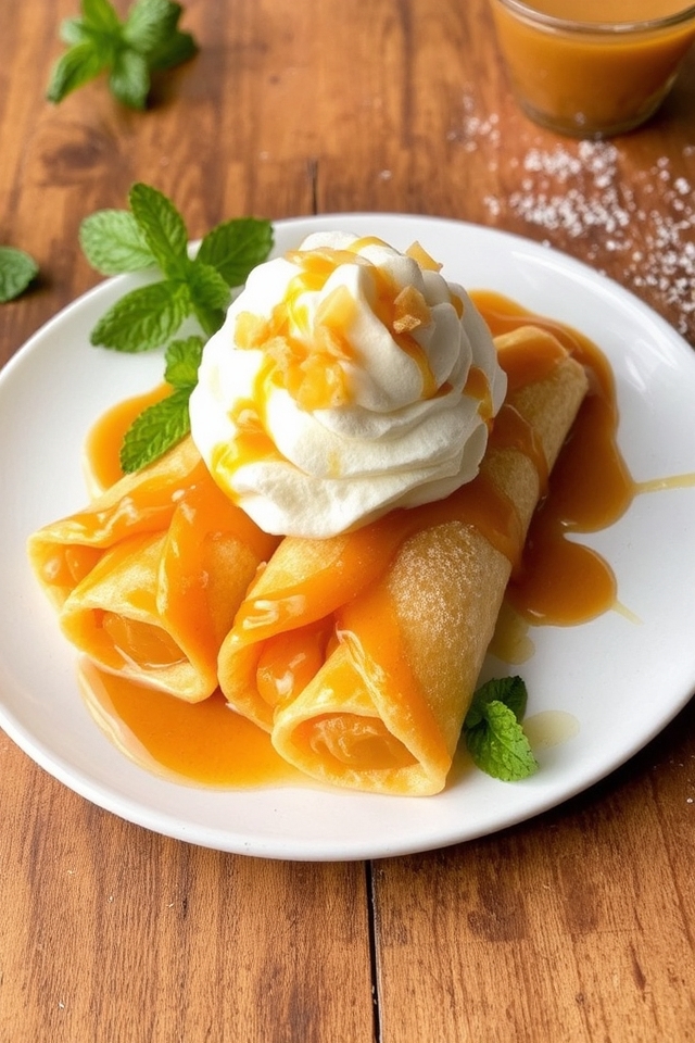 butterscotch pudding filled crepes