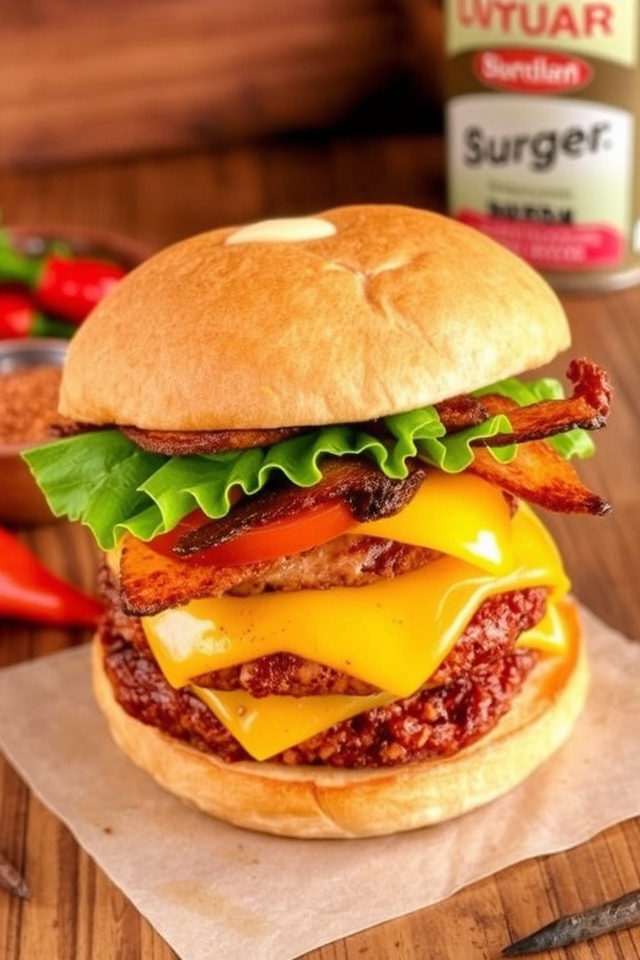cajun double cheeseburger delight