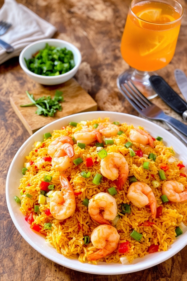 cajun flavored fried rice dish