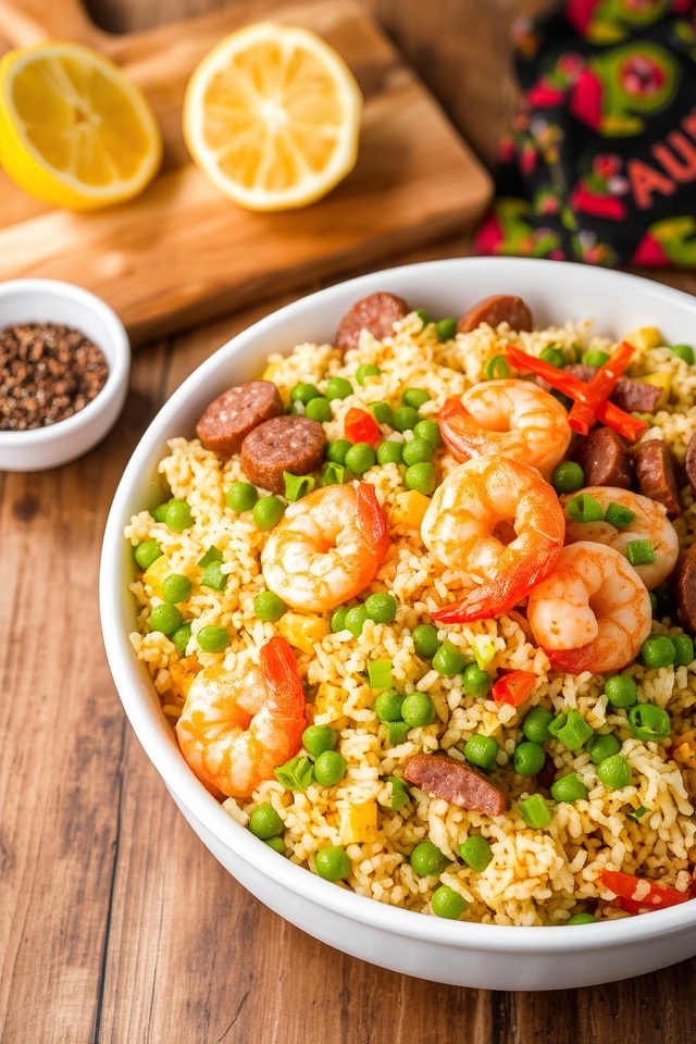 cajun shrimp sausage fried rice