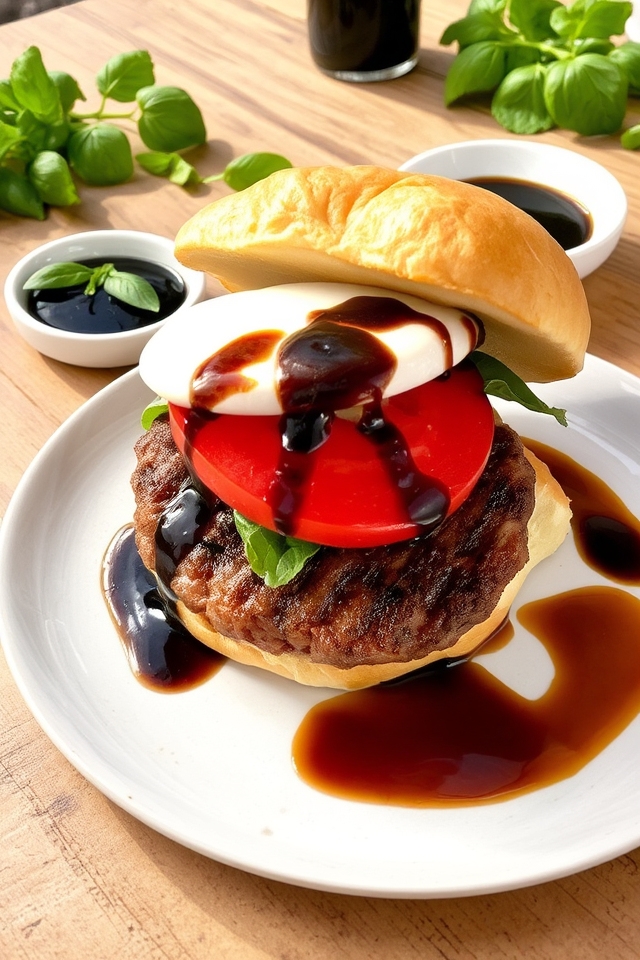 caprese inspired juicy burger