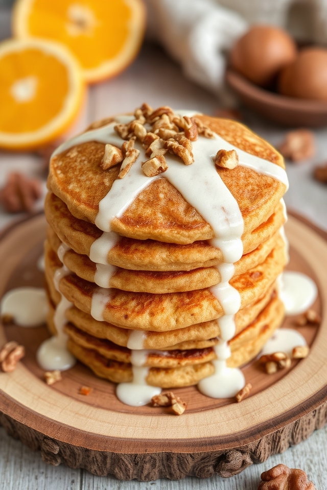 carrot cake inspired breakfast pancakes