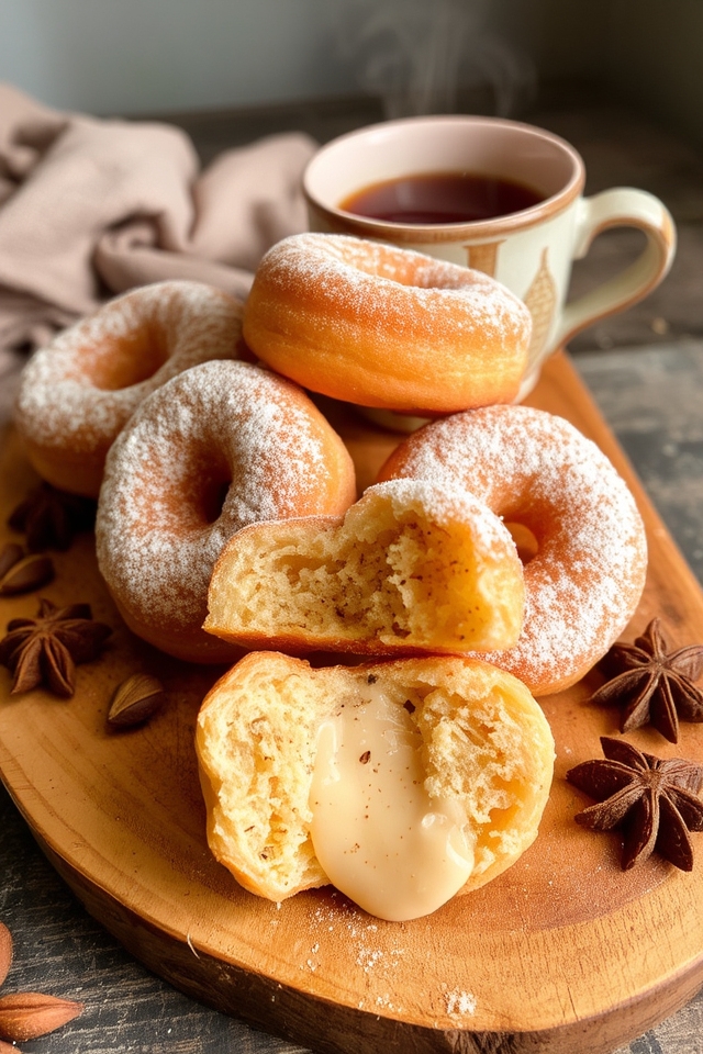 chai spiced cream filled donuts