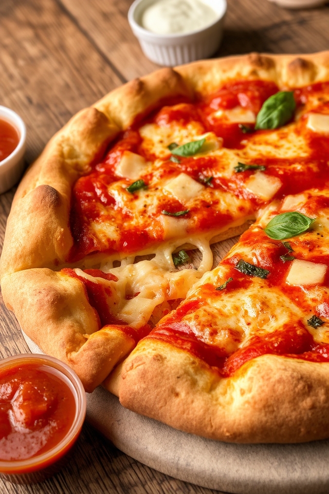 cheese filled golden crust pizza