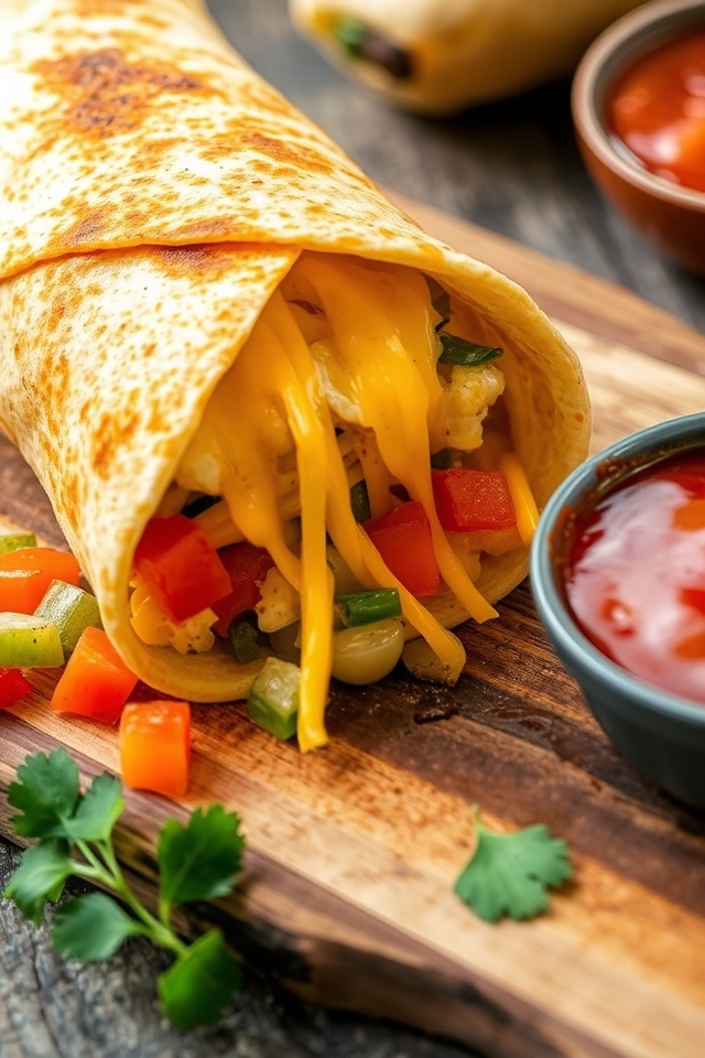 cheesy breakfast burrito delight