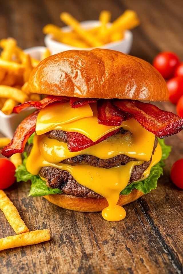 cheesy burger indulgence awaits