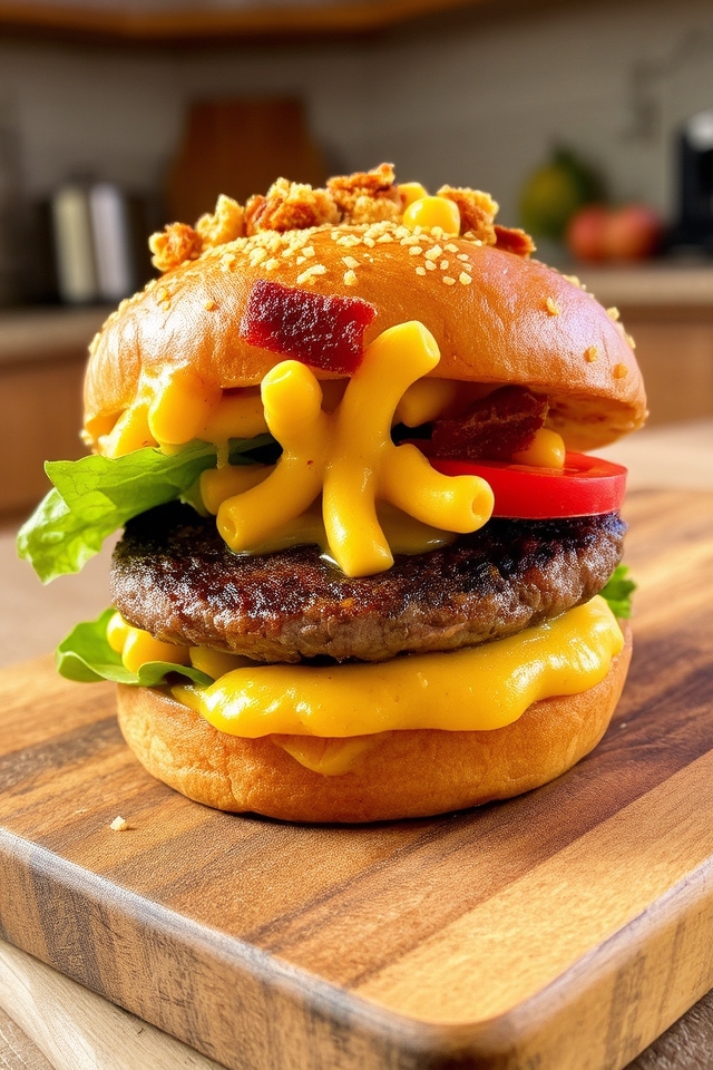 cheesy indulgent burger fusion