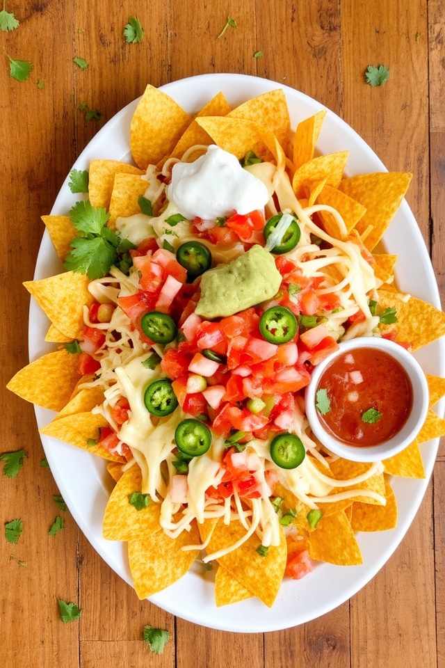 cheesy nachos with toppings