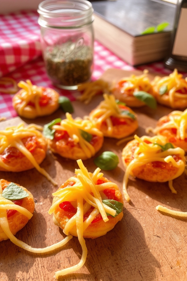 cheesy pizza bite snacks