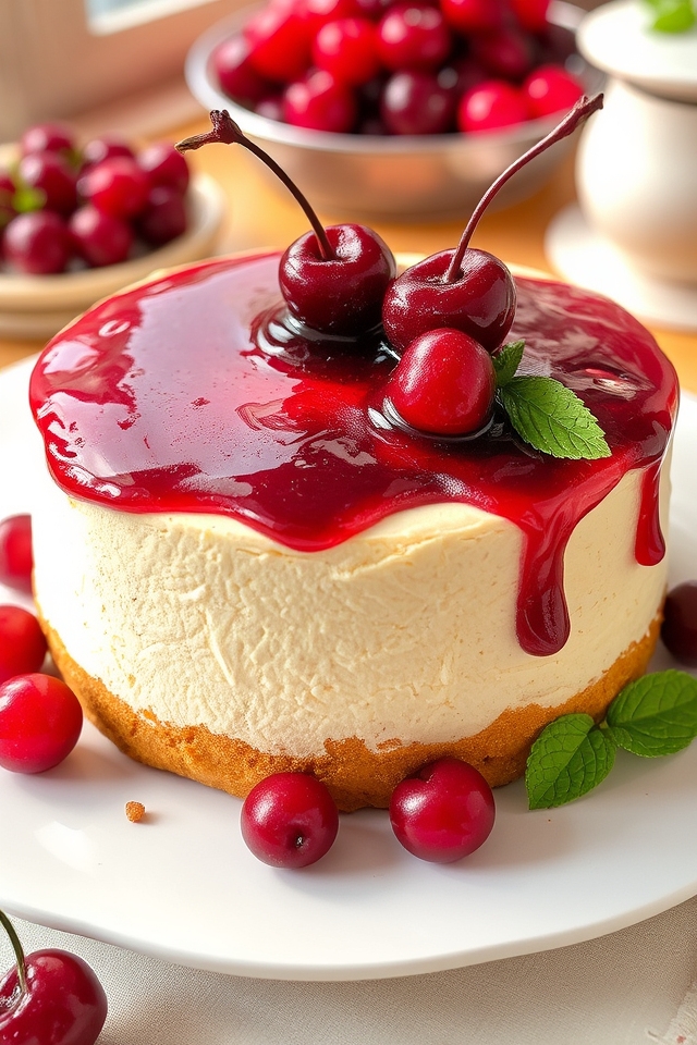cherries jubilee cheesecake delight
