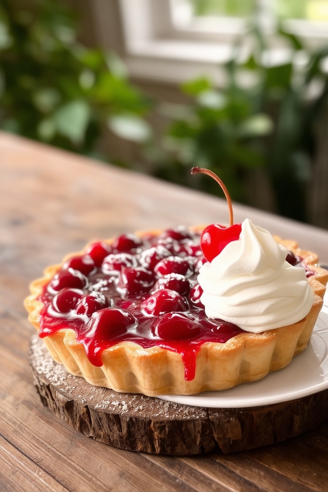 cherry tart with cream