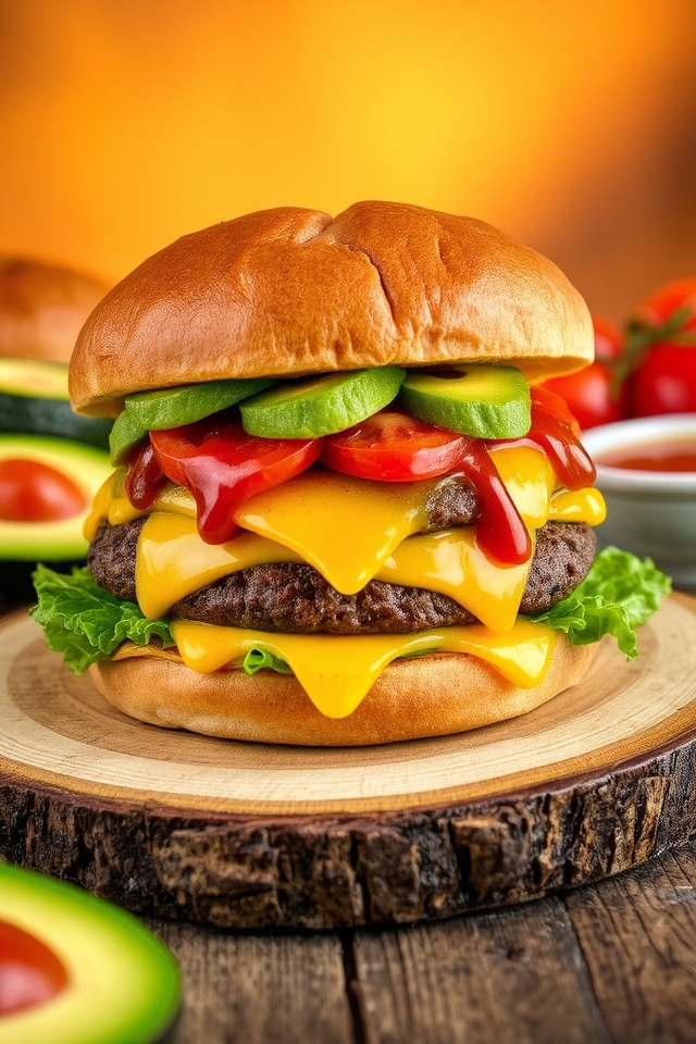 chipotle avocado cheeseburger delight
