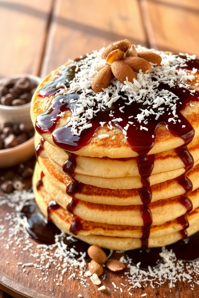 chocolate coconut almond pancakes
